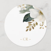 シック・ホワイト |フローラの葉の水色結婚の メニュー (裏面)