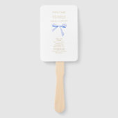 シック・ホワイト |リボン結び目（青） ハンドファン (正面)