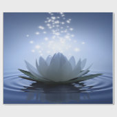 シック・ホワイト・ロータスブルー ラッピングペーパー (フラット)