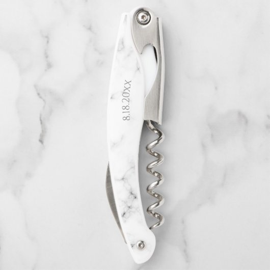 シック·ホワ結婚イト·マーブル·ダイヤモンド·ハート·モノグラム ソムリエナイフ (裏面)