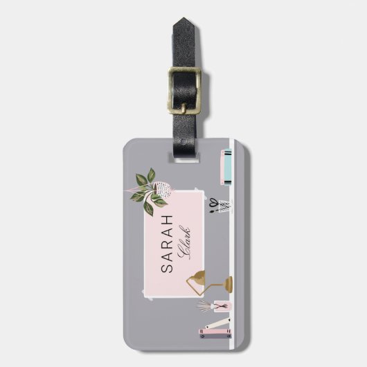 シック&ホームガーリーインテリアデザインウォールシェルフデコール ラゲッジタグ (正面縦)