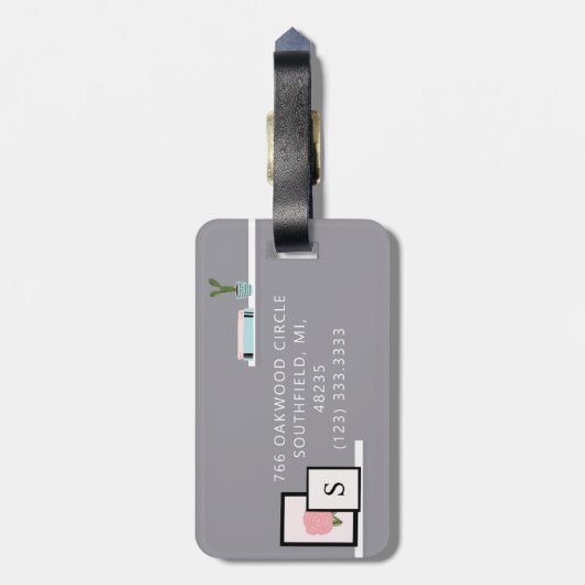 シック&ホームガーリーインテリアデザインウォールシェルフデコール ラゲッジタグ (裏面縦)