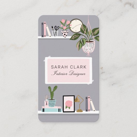 シック&ホームガーリーインテリアデザインウォールシェルフデコール 名刺 (正面)