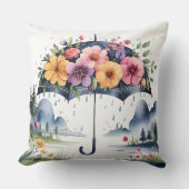 シック&ホームスタイリッシュデコールアクセントフローラ傘 クッション (正面)