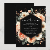 シック・ボタニカルピーチ結婚ズ セーブザデート (正面/裏面)
