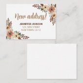 シック・ボタニカル新しい住所アナウンスメントカード ノートカード (正面/裏面)