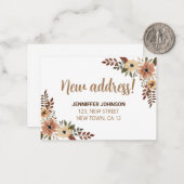 シック・ボタニカル新しい住所アナウンスメントカード ノートカード (正面/裏面インサイチュ)