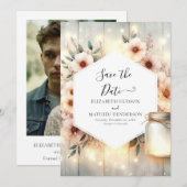 シック・ボタニカル・メイソン結婚・ジャー セーブザデート (正面/裏面)