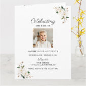 シック・マグノリアフローラ葬儀サービス写真プログラム カード (黄色い花)