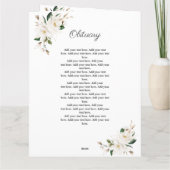 シック・マグノリアフローラ葬儀サービス写真プログラム カード (裏面)