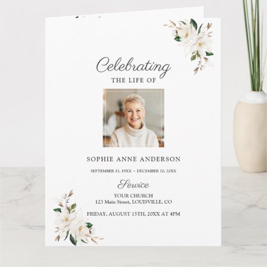 シック・マグノリアフローラ葬儀サービス写真プログラム カード (正面)