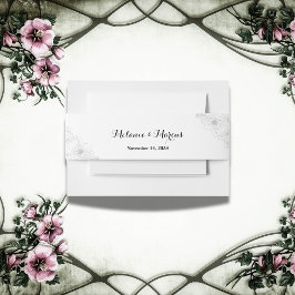 シック&ミニマエレガントリストモダンフローラ結婚の 招待状ベリーバンド