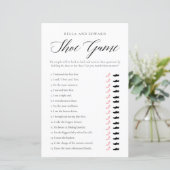 シック・ミニマル結婚リストのカップルのシャワーゲームカード (スタンド正面)