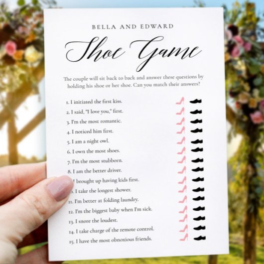 シック・ミニマル結婚リストのカップルのシャワーゲームカード