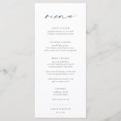 シック・ミニマル結婚リストのメニュー メニュー (正面)