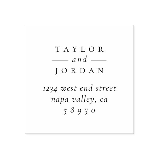 シック・ミニマル結婚リストタイポグラフィ差出人住所 ラバースタンプ (インプリント)