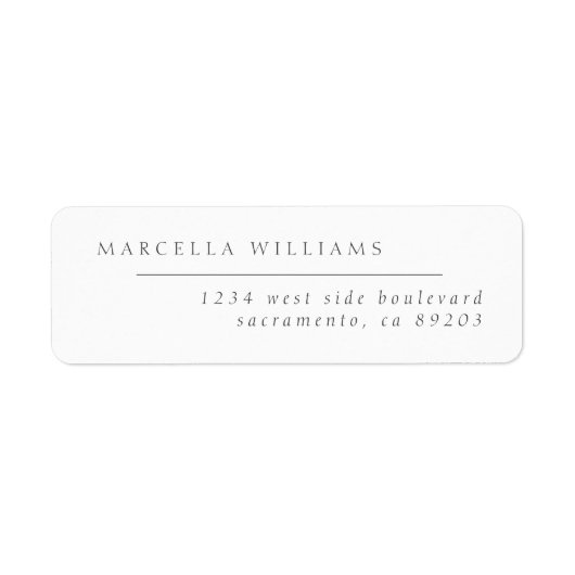 シック・ミニマル結婚リスト白黒差出人住所 ラベル (正面)