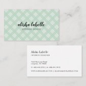 シック&ミントグモダンリーンプレイド 名刺 (正面/裏面)