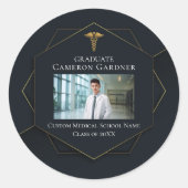 シック・メディカル・スクール写真卒業パーティー ラウンドシール (正面)