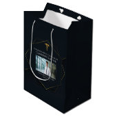 シック・メディカル・スクール写真卒業ブラック金ゴールド ミディアムペーパーバッグ (正面アングル)