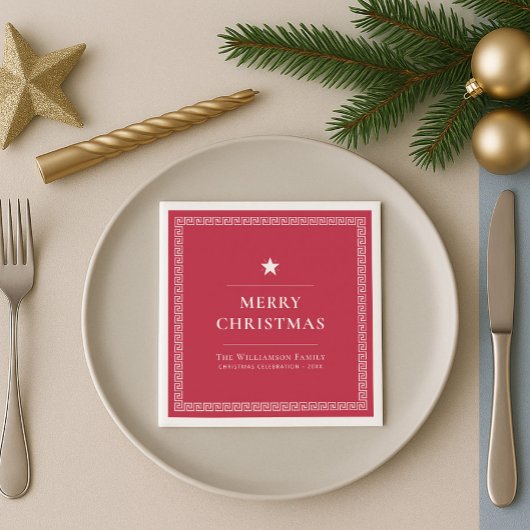 シック・メリークリスマスエレガントモダンシンプル スタンダードカクテルナプキン