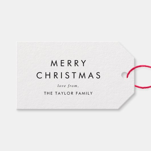 シック・メリークリスマスファミリーホリデー ギフトタグ (正面(横))