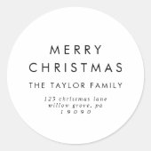 シック・メリークリスマス差出人住所封筒 ラウンドシール (正面)