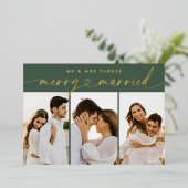 シック&メリーハートス結婚したクリスマスフォト 箔シーズンカード (立ち正面)