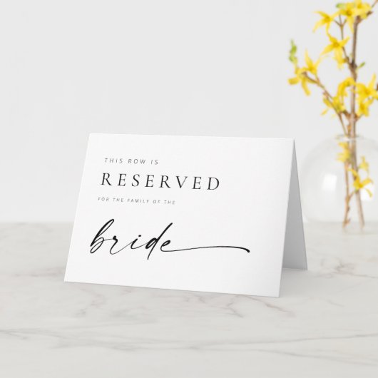 シック+モダンの予約結婚席の折り畳み標識 カード (黄色い花)