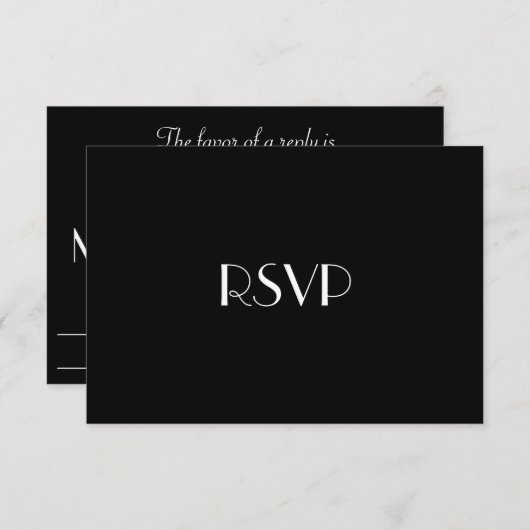 シック&モダンゲイタキシードウェディングRSVP 出欠カード (正面/裏面)