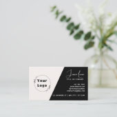 シック&モダンデザインオブブラック&ホワイト 名刺 (スタンド正面)