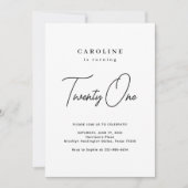 シック&モダン21歳の誕生日招待状 招待状 (正面)