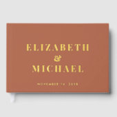 シック・モノグラムテラコッタ結婚ズ ゲストブック (正面)