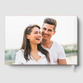 シック・モノグラムフォトテラコッタ結婚の金ゴールド ゲストブック (裏面)