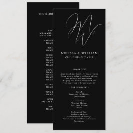 シック・モノグラムモダン・ブラック&ホワイト結婚ズ プログラム