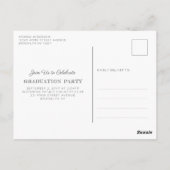 シック・モノグラム写真卒業パーティー発表 ポストカード (裏面)