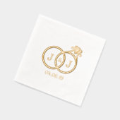 シック・モノグラム結婚ズリングや輪 箔ナプキン (左)
