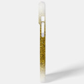 シック・モノグラム金ゴールドグリッターハートイニシャルレター Case-Mate iPhoneケース (裏面 / 左)