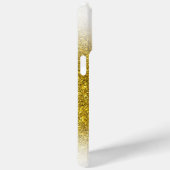 シック・モノグラム金ゴールドグリッターハートイニシャルレター Case-Mate iPhoneケース (裏面 / 右)