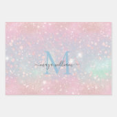 シック・モノグラム3カラーグリッターピンク ラッピングペーパーシート (正面)