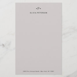 シック·モノミニマルグラム|グレー 便箋