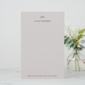 シック·モノミニマルグラム|グレー 便箋 (スタンド正面)