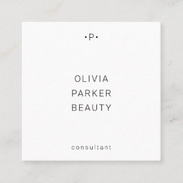 シック·モノミニマルグラム|白黒 スクエア名刺