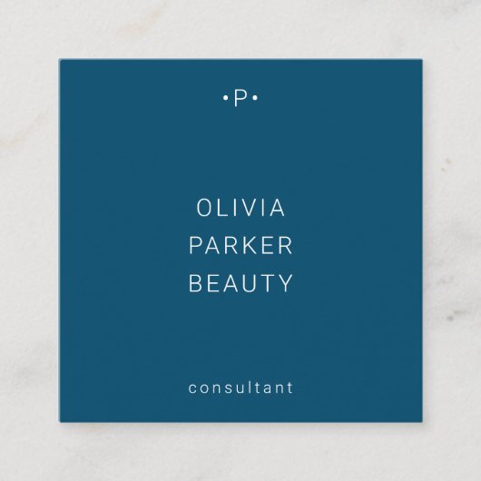 シック·モノミニマルグラム|青 スクエア名刺 (正面)