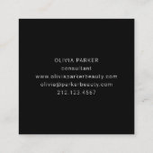 シック·モノミニマルグラム|黒 スクエア名刺 (裏面)