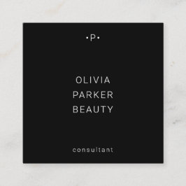 シック·モノミニマルグラム|黒 スクエア名刺