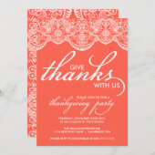 シック・モロッコレースサンクスギビングパーティの招待状 招待状 (正面/裏面)