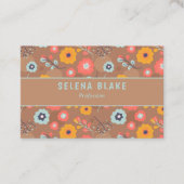 シック&ユニーク | トレンディーはっきりしたモダンエレガントフローラ 名刺 (正面)