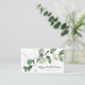 シック・ユーカリ葉・ビジネス・カード 名刺 (スタンド正面)