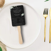 シック・ユーカリB&Wフォト結婚セレモニー・プログラム ハンドファン